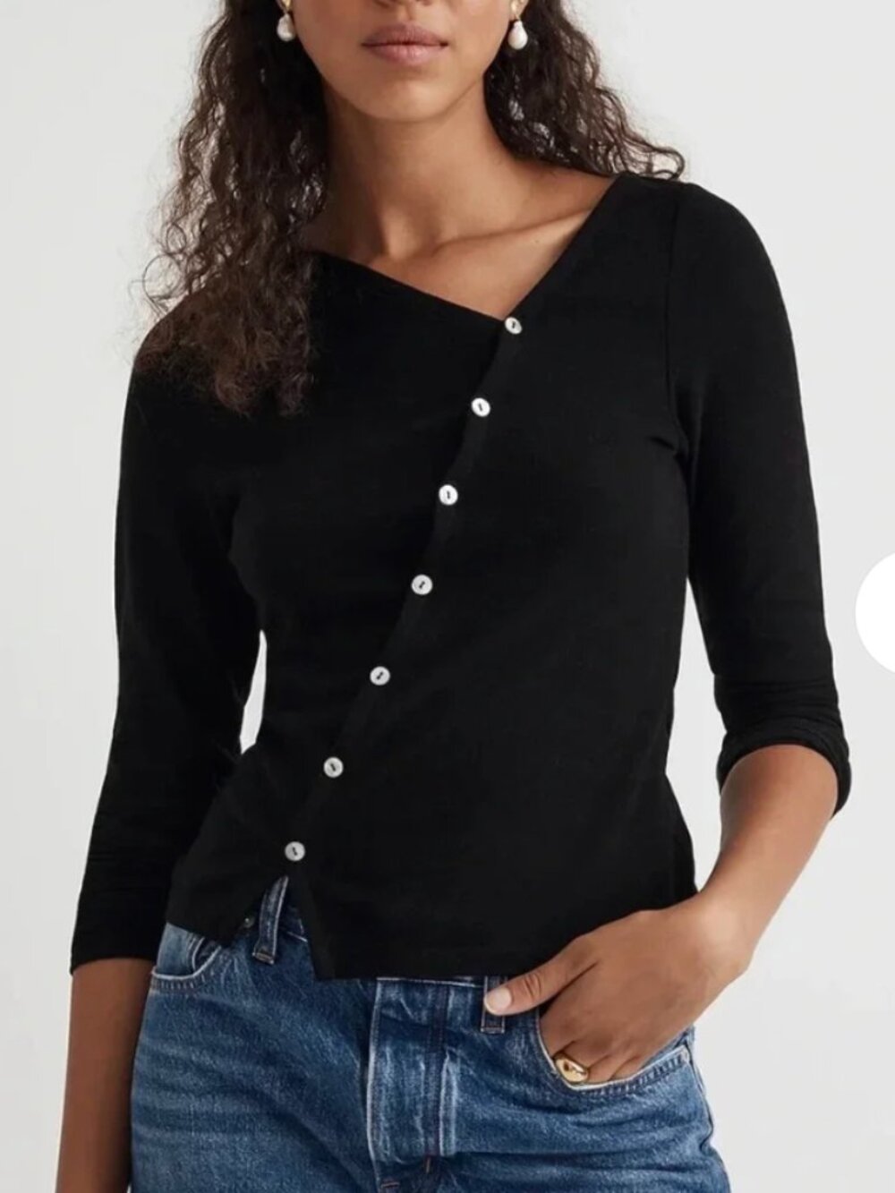 Madewell Asymmetrical Button Front Cardigan – Large – NWT